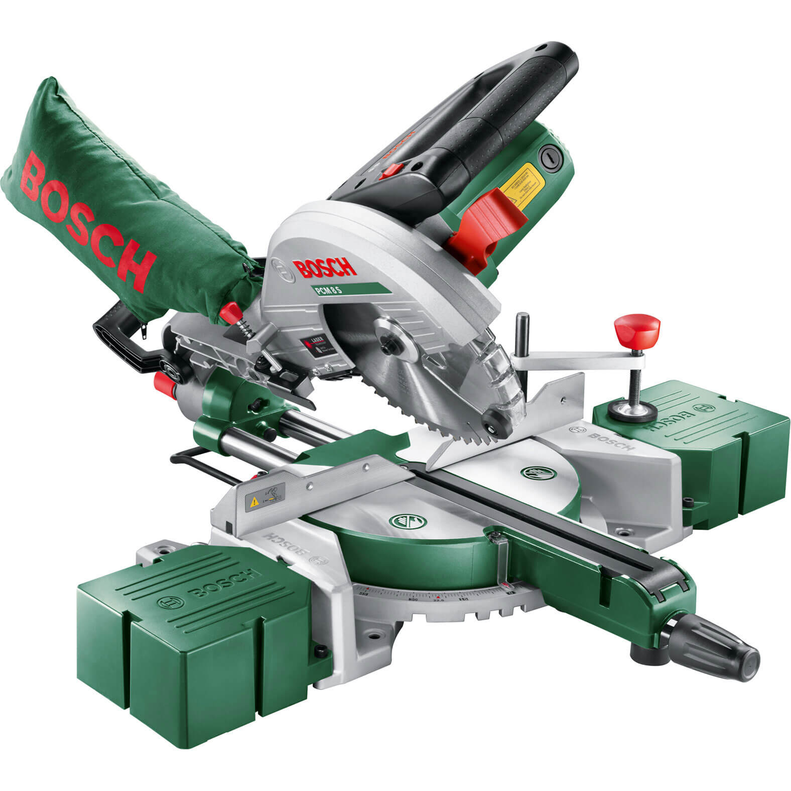 Image of Bosch PCM 8 S Sliding Compound Mitre Saw with Laser Guide 216mm Blade 1200w 240v