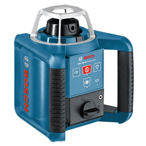 Image of Bosch GRL 300HV Self Levelling Rotating Laser Level LR1 Reciever WM4 Wall Mount RC1 Remote Control