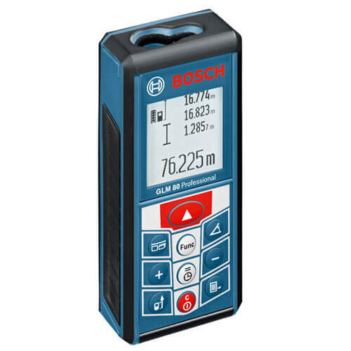 Image of Bosch GLM 80 Laser Distance Measurer 80 Metre Range Metric and Imperial with Inclinometer Function