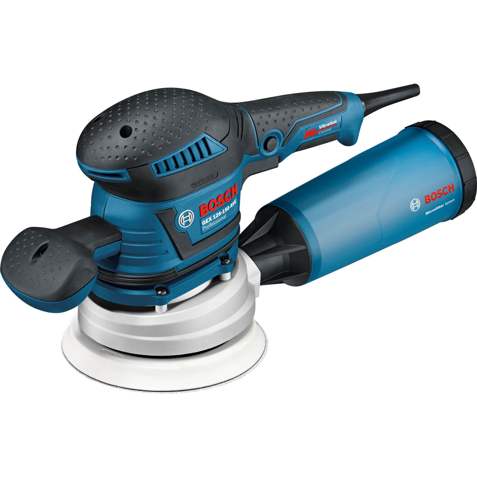 Image of Bosch GEX 125150 AVE Round Orbit Sander 125150mm Disc with L Boxx 400w 240v