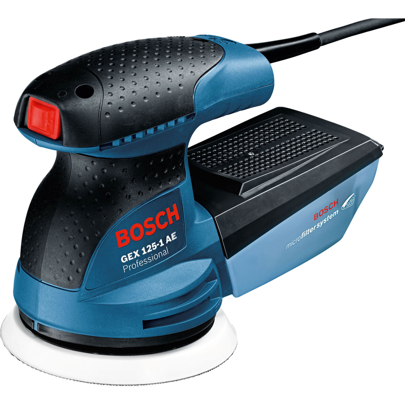 Image of bosch gex 1251 ae random orbit sander 125mm disc 250w 240v