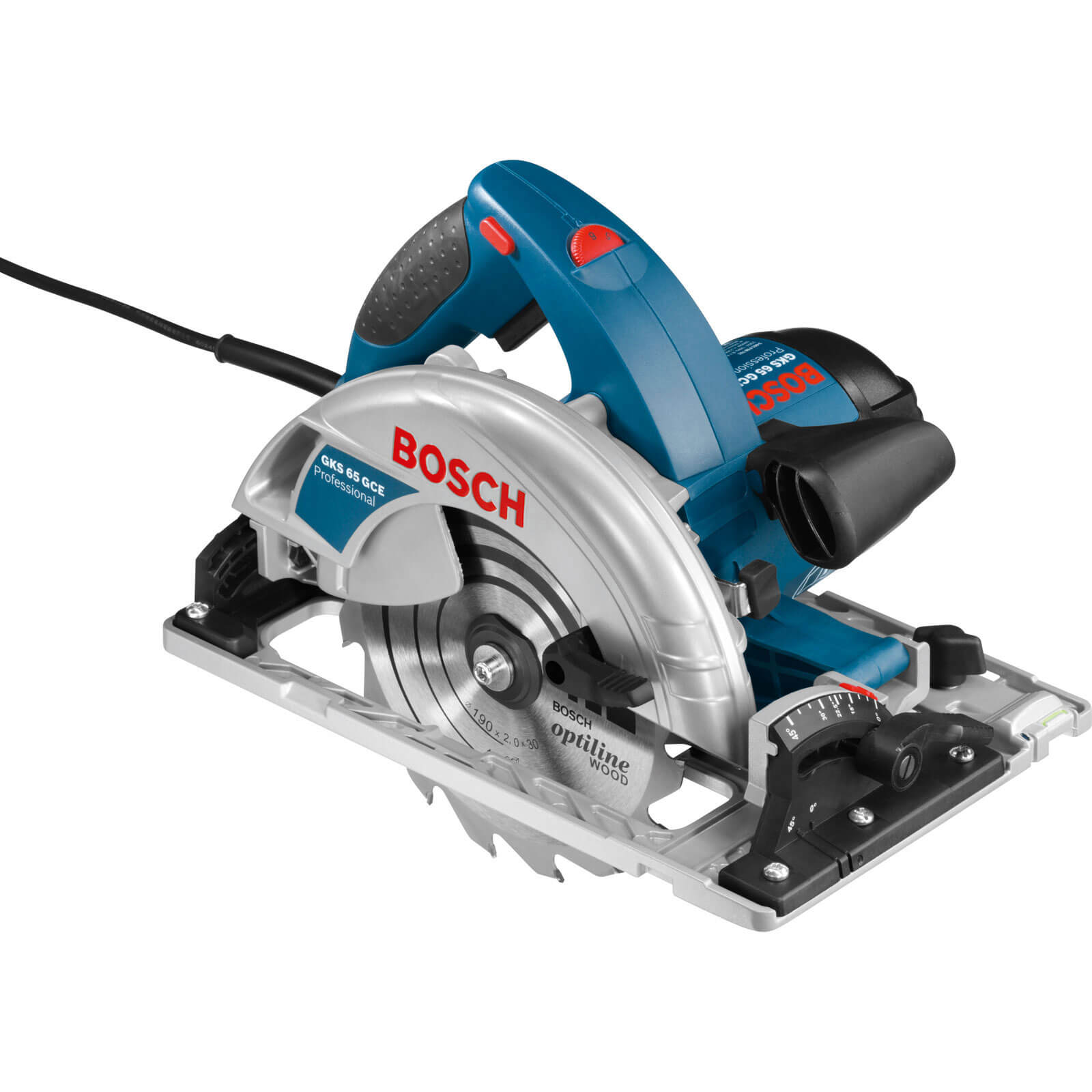 Image of Bosch GKS 65 GCE Electric Circular Saw 190mm Blade 1800w 240v L Boxx