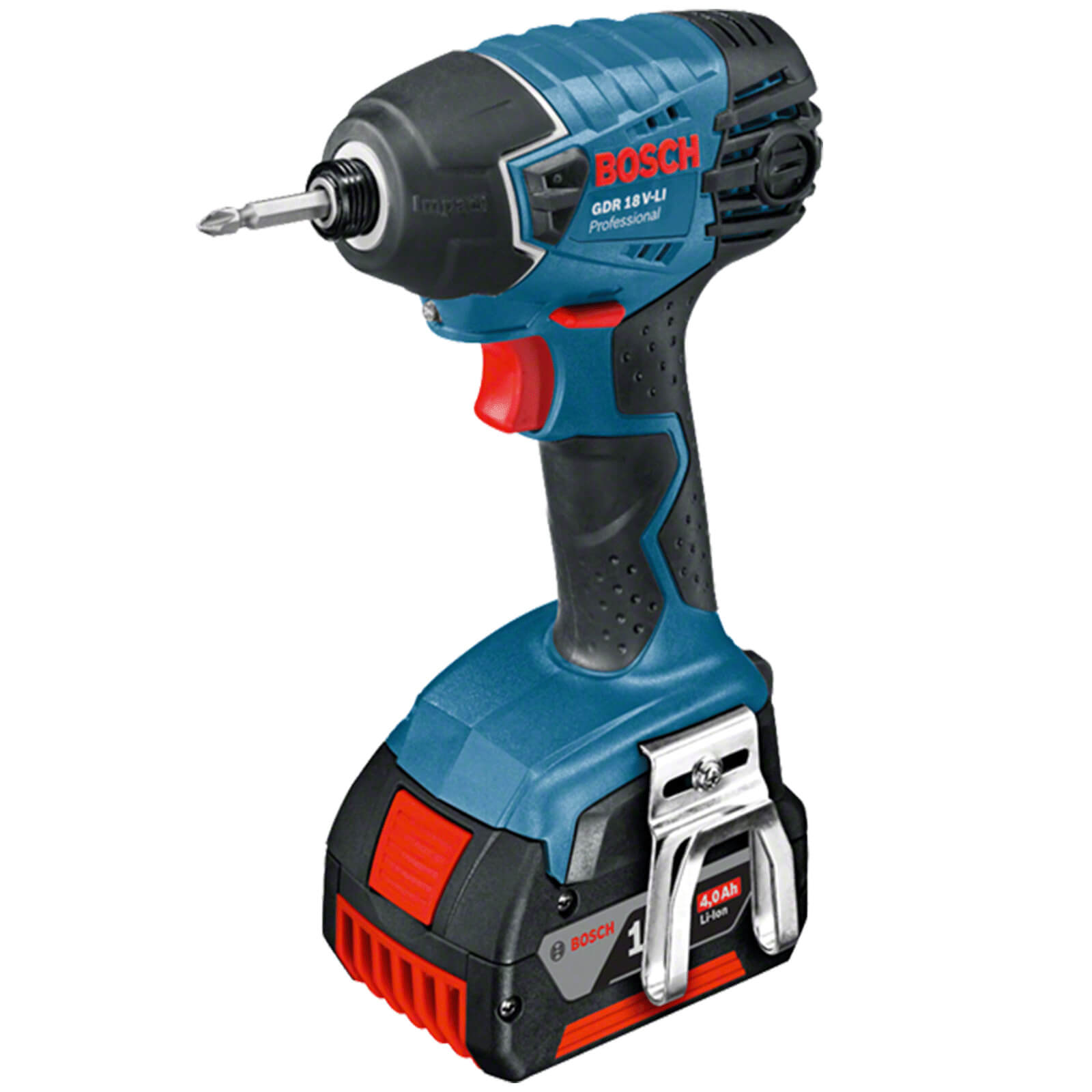 Image of Bosch GDR 18 VLI 18v Cordless Impact Driver with L Boxx and 2 Lithium Ion Batteries 4ah