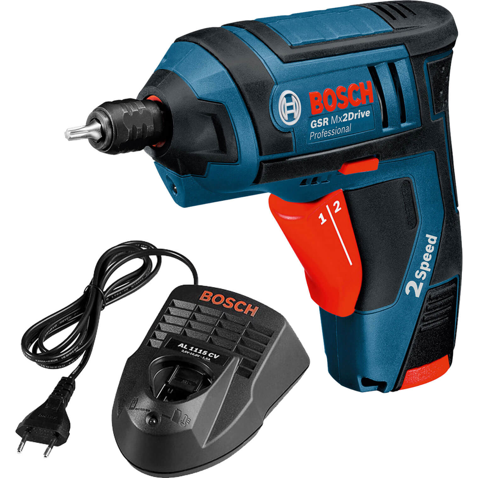 Image of Bosch GSR 36 VLI Mx2Drive Cordless 2 Speed Screwdriver with 1 Lithium Ion Battery 13ah