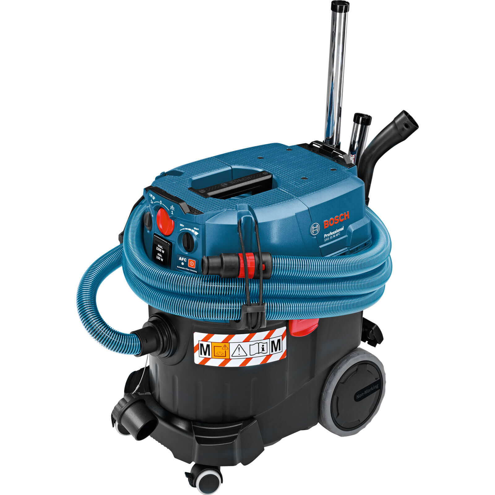 Image of bosch gas 35 m afc wet and dry vacuum cleaner and dust extractor 35 litre tank 1200w 110v