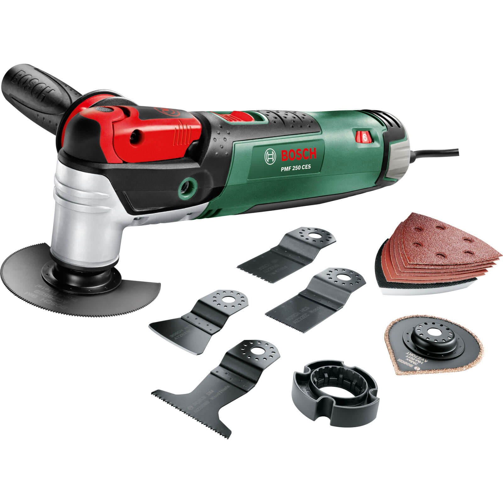 Image of Bosch PMF 250 CES SET All Rounder 3 In 1 Multi Tool Cuts Saws Sands 250w 240v