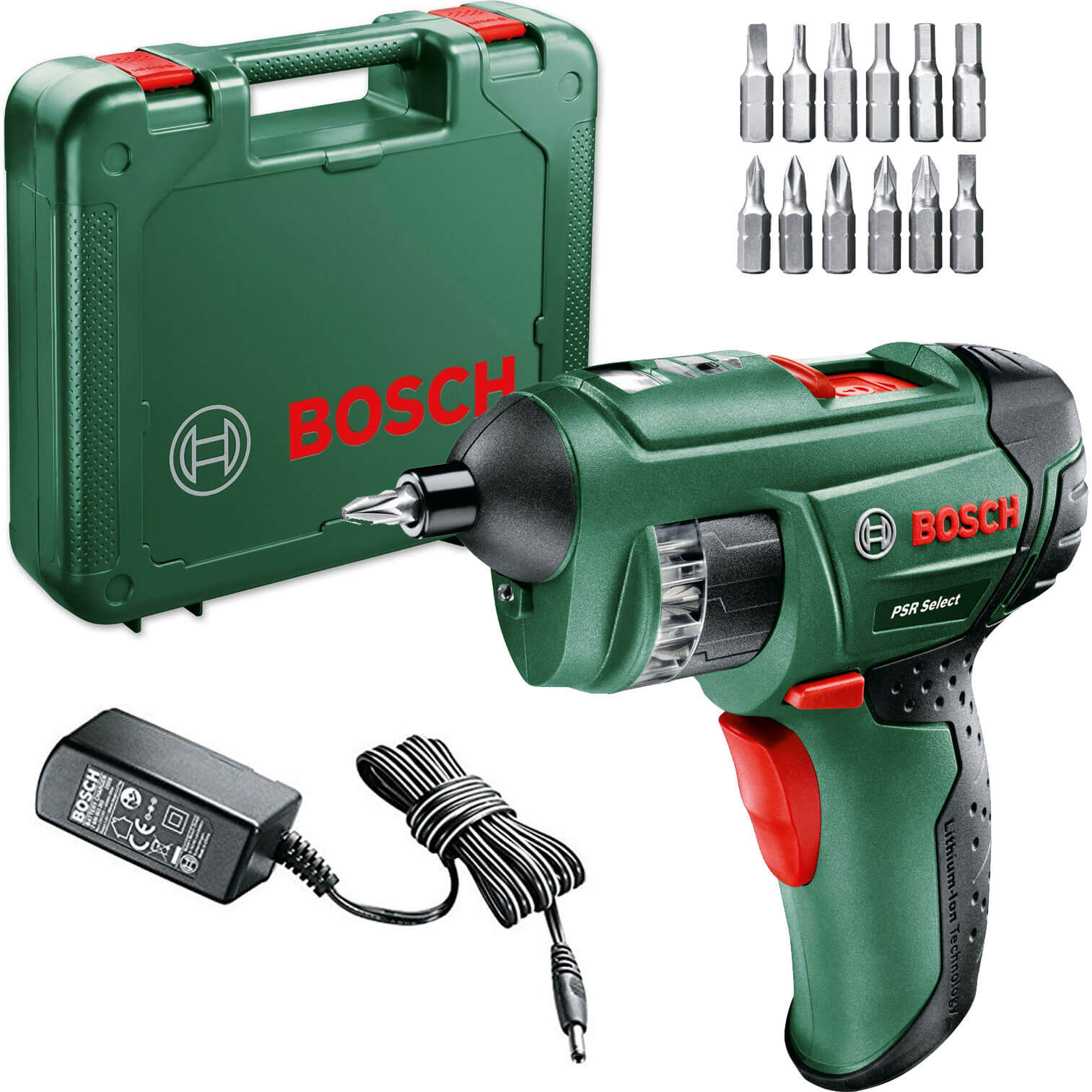 Image of Bosch PSR SELECT 36v Cordless Screwdriver with Integral Lithium Ion Battery 12 Bits