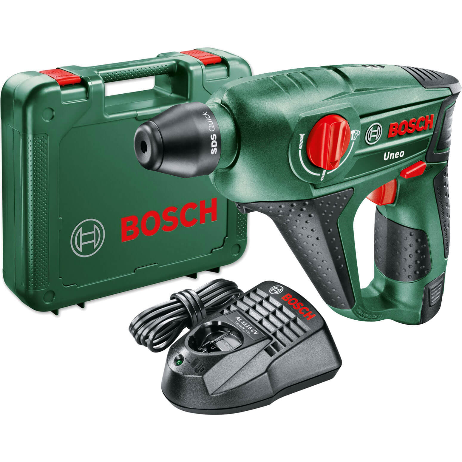 Image of Bosch POWER4ALL UNEO 108 LI2 108v Cordless SDS Quick Hammer Drill with 1 Lithium Ion Battery 15ah