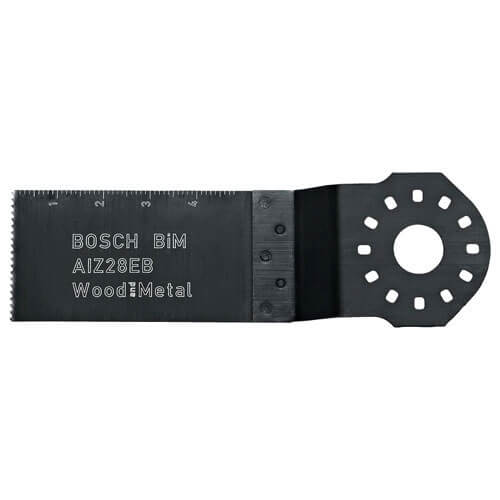 Image of Bosch BiMetal Plungecut Saw Blade Cuts Wood and Metal 28mm Wide x 50mm Long Pack of 5 for Bosch PMF and GOP Multi Tools