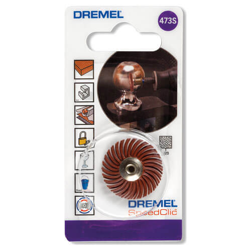 Image of Dremel 471S EZ SpeedClic 25mm Detail Abrasive Brush Coarse 220 Grit for Dremel Rotary Multi Tools