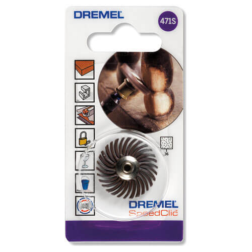 Image of Dremel 473S EZ SpeedClic Detail Abrasive Brush Fine 36 Grit for Dremel for Rotary Multi Tools