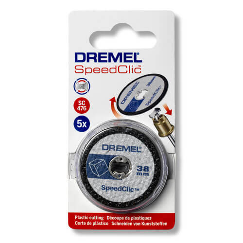 Image of Dremel SC476 EZ SpeedClic 38mm Plastic Cutting Wheel Pack of 5 for Dremel Rotary Multi Tools