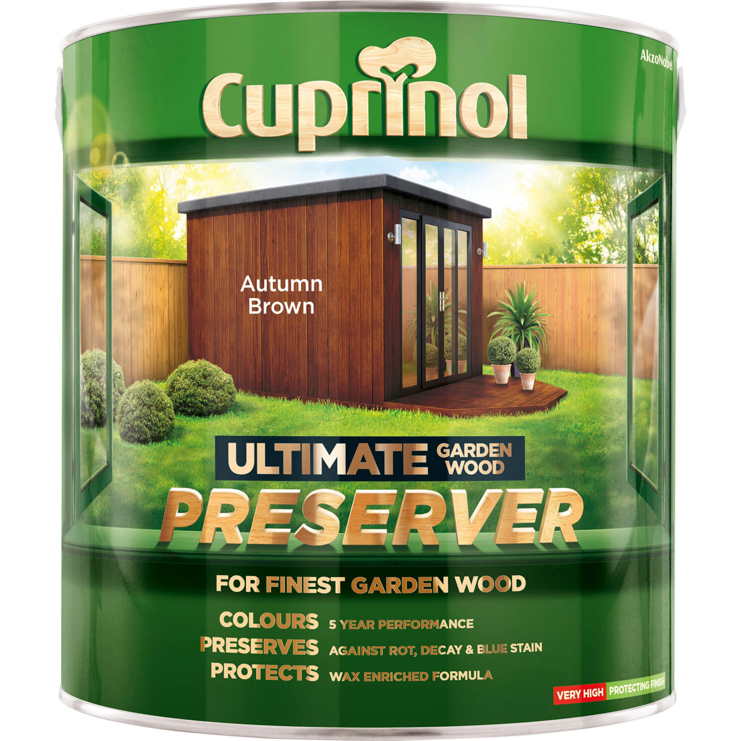 Image of Cuprinol Ultimate Garden Exterior Wood Preserver Autumn Brown 4 Litres