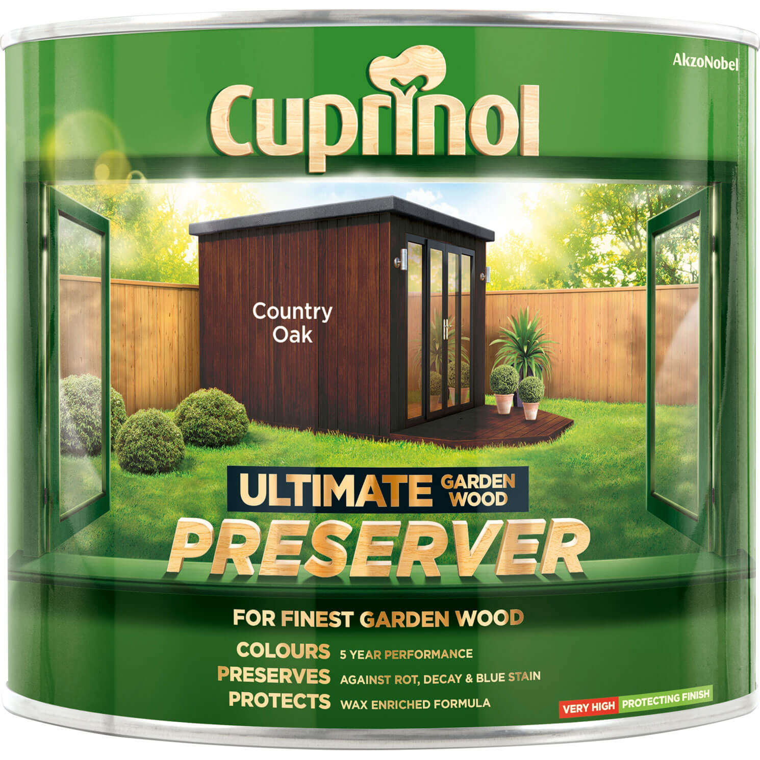 Image of Cuprinol Ultimate Garden Exterior Wood Preserver Country Oak 1 Litre