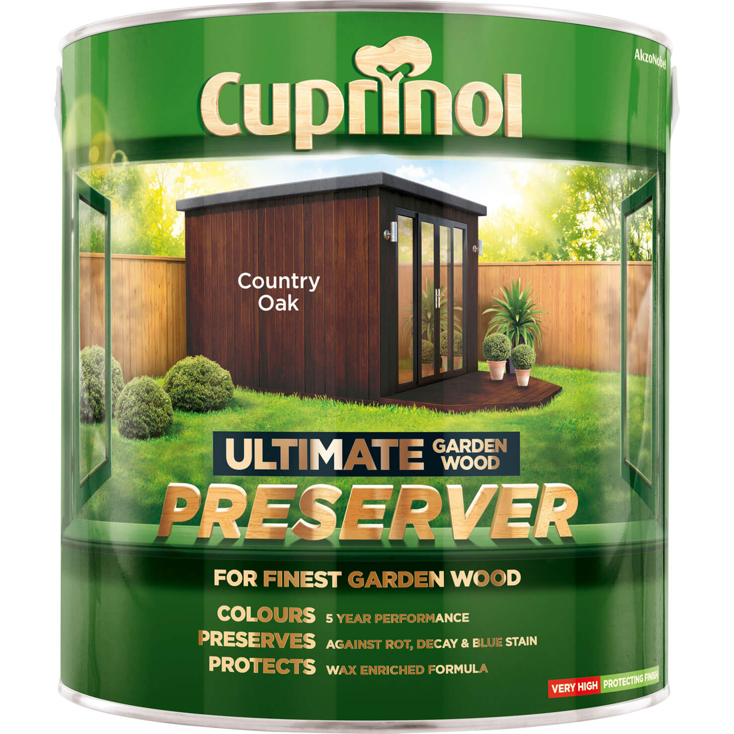 Image of Cuprinol Ultimate Garden Exterior Wood Preserver Country Oak 4 Litres