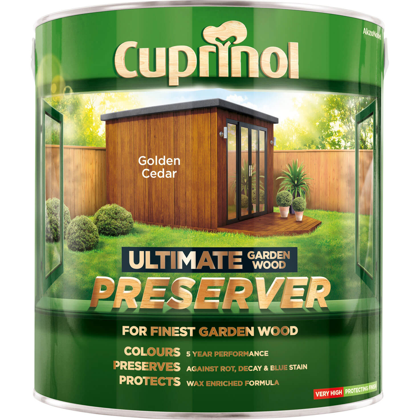 Image of Cuprinol Ultimate Garden Exterior Wood Preserver Golden Cedar 4 Litres