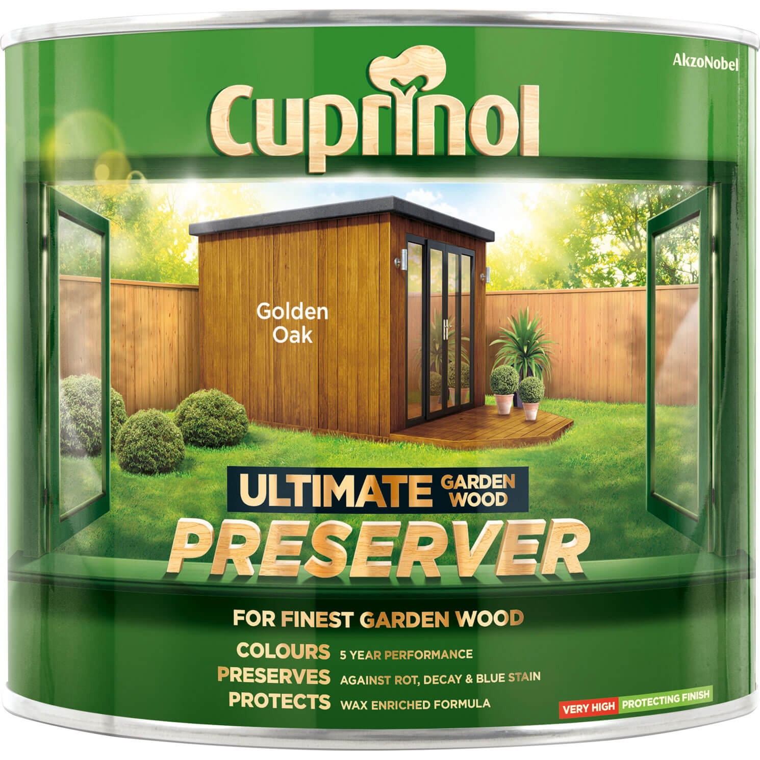 Image of Cuprinol Ultimate Garden Exterior Wood Preserver Golden Oak 1 Litre