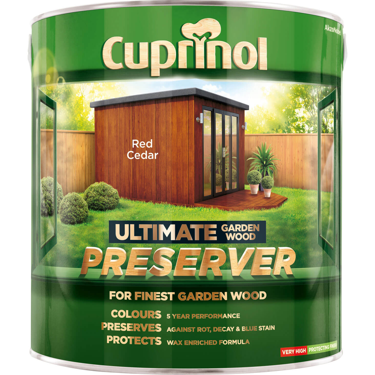 Image of cuprinol ultimate garden exterior wood preserver red cedar 4 litres