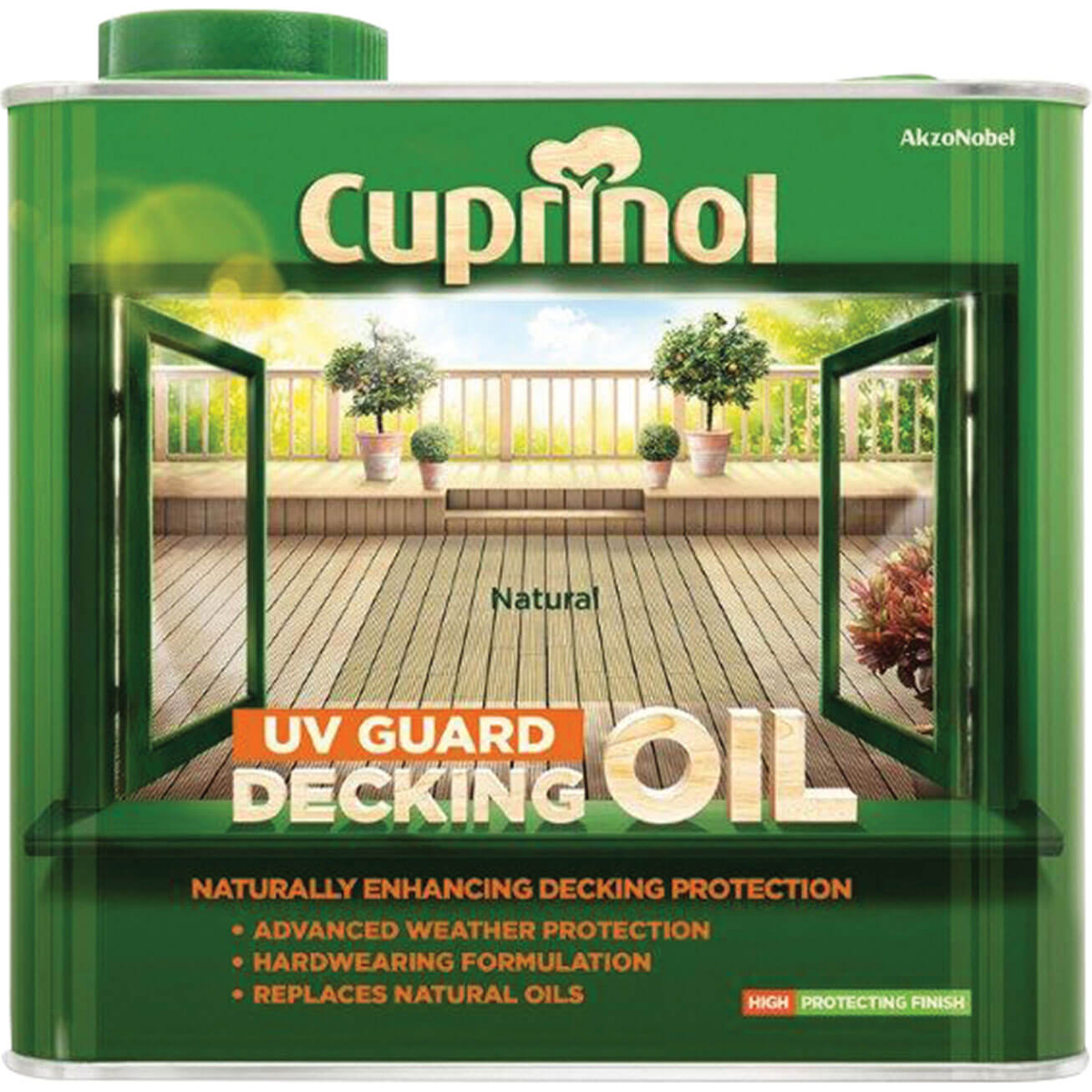 Image of Cuprinol UV Guard Decking Oil and Protector Natural Finish 25 Litres