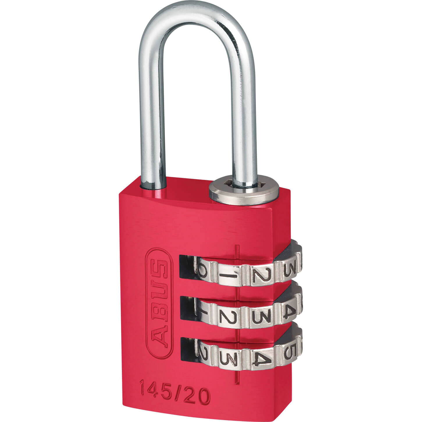 Image of Abus 20mm 145 Series 3 Digit Combination Aluminium Padlock Red