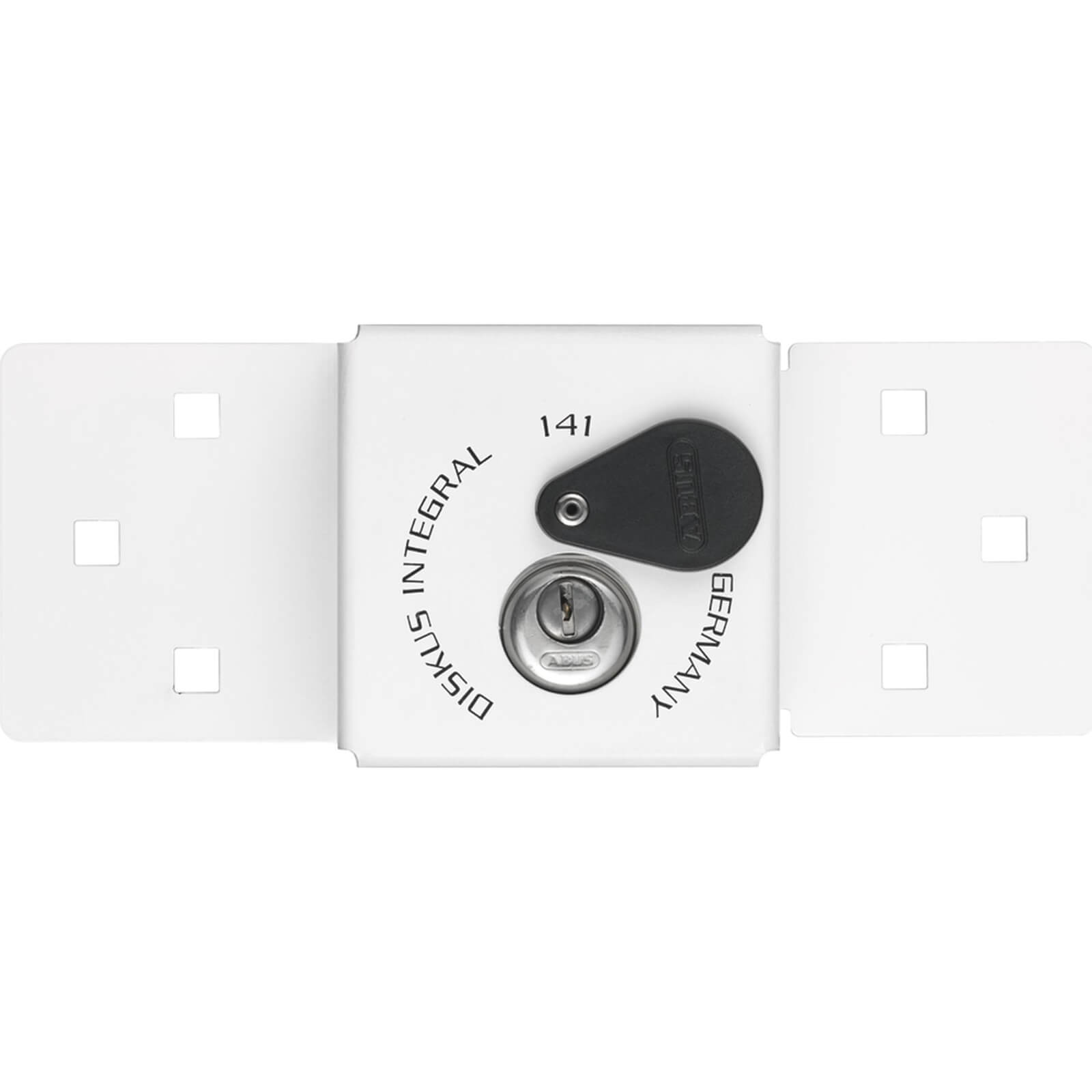 Image of Abus 141 Series White Integral Van and Shed Hasp with 2670 Diskus Padlock