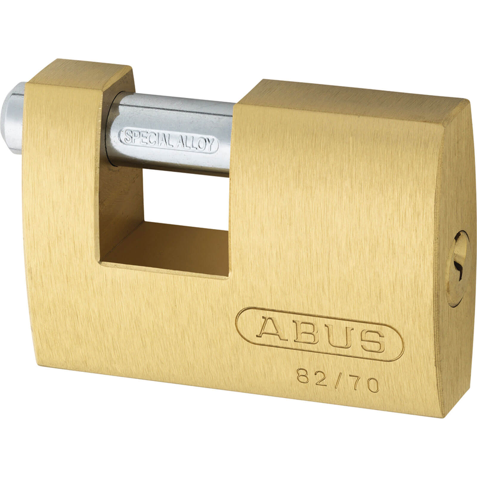 Image of Abus 70mm 82 Series Monoblock Brass Shutter Padlock Keyed Alike To Suite 8514