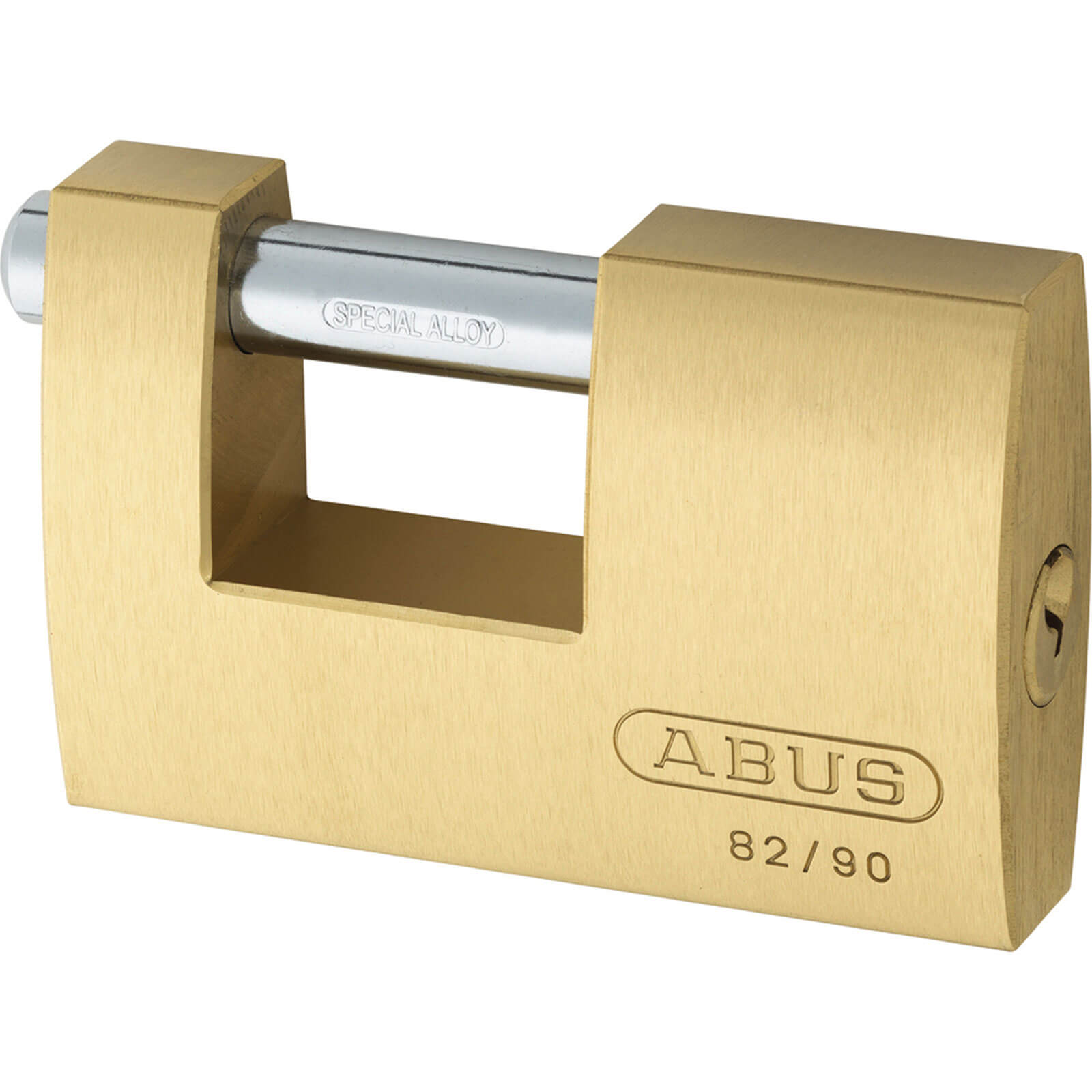 Image of Abus 90mm 82 Series Monoblock Brass Shutter Padlock Keyed Alike To Suite 8521