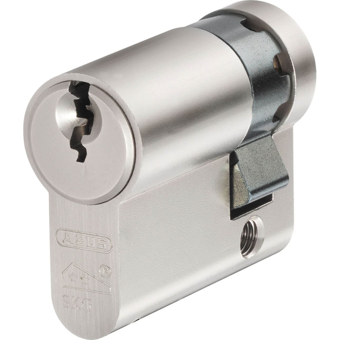 Image of ABUS E60NP Nickel Plated Euro Half Cylinder Lock 10 x 30mm