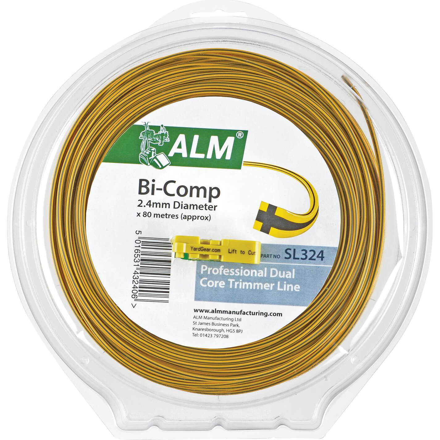 Image of ALM SL324 Replacement BiComponent Square Grass Trimmer Line 24mm x 80 Metre for All Medium Duty Petrol Grass Trimmers using 24mm Line