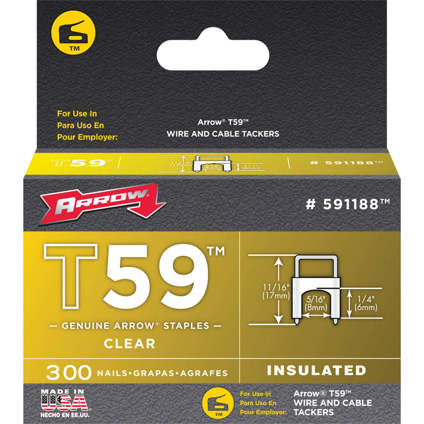 Image of Arrow Insulated Staples 300 6X8mm Clear