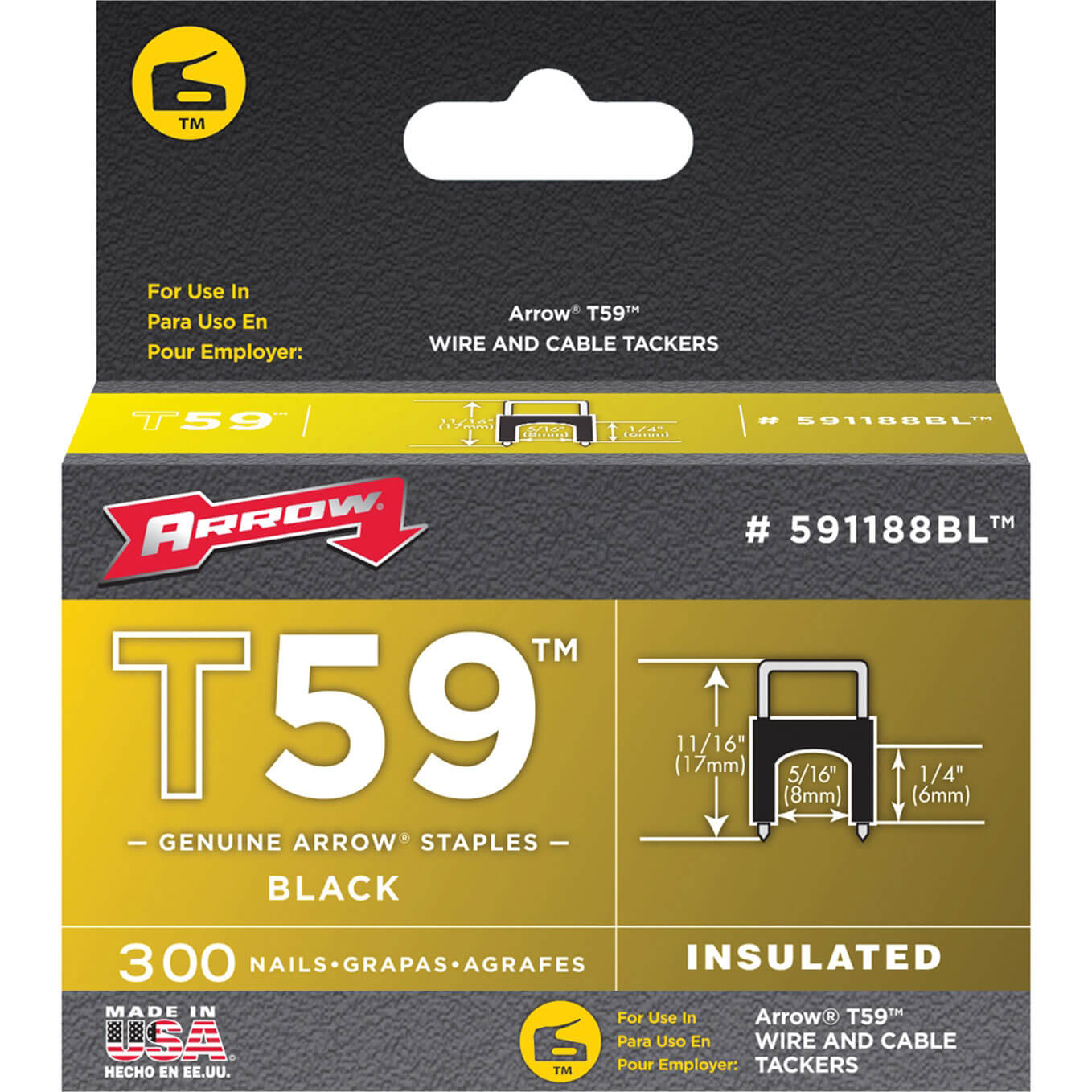 Image of Arrow Insulated Staples 300 6X8mm Black