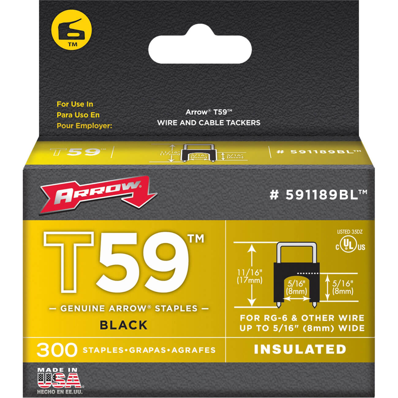 Image of Arrow Insulated Staples 300 8X8mm Black