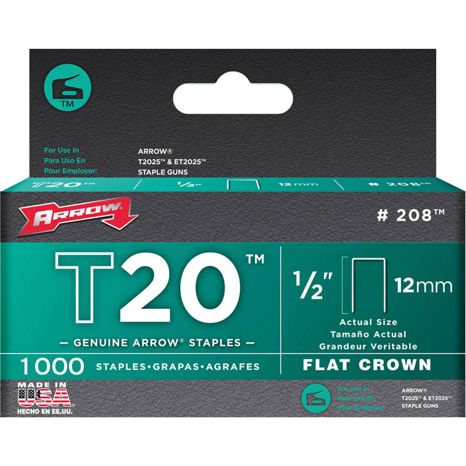 Image of Arrow T20 Staples 12mm 12 Pack of 1000