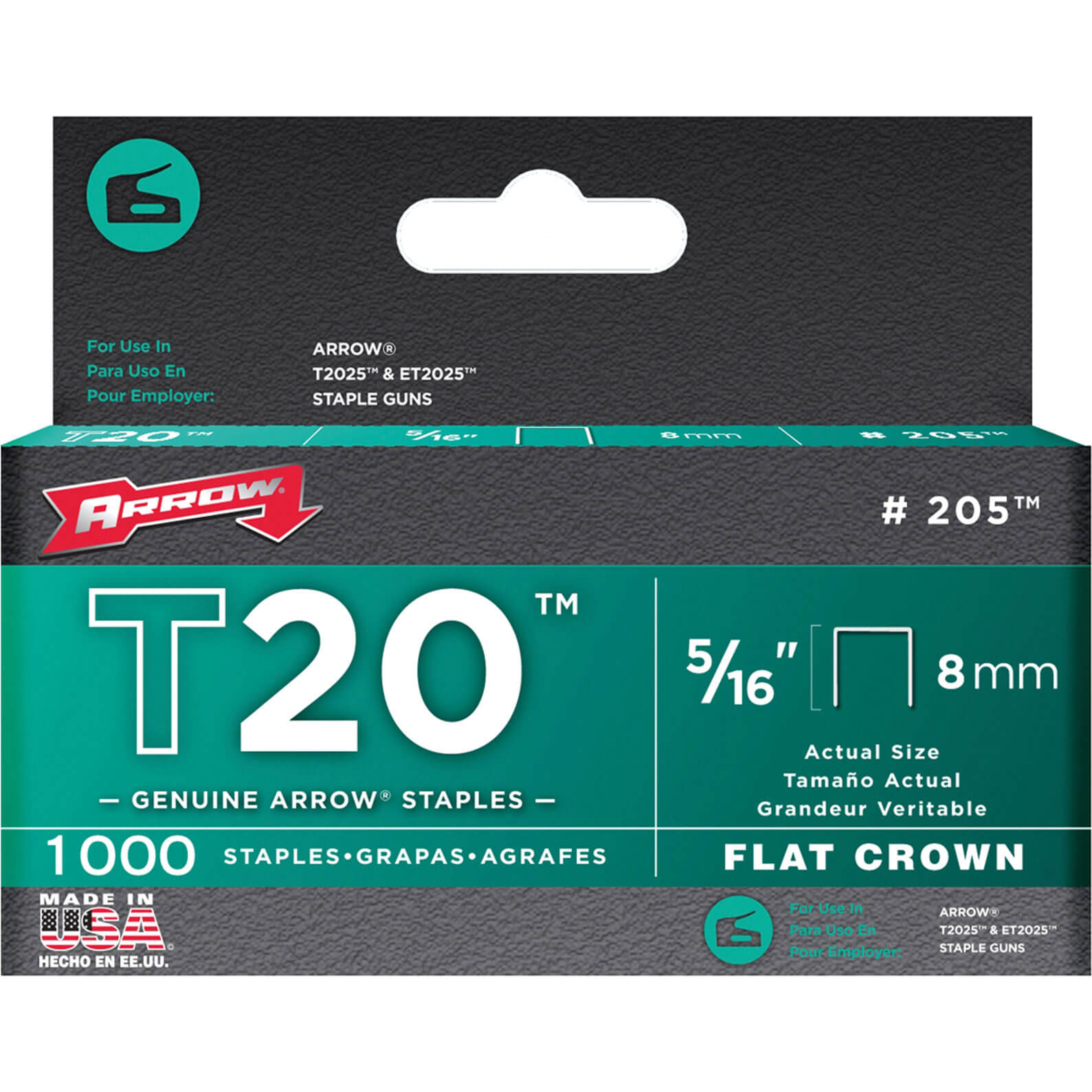 Image of arrow t20 staples 8mm 516 pack of 1000