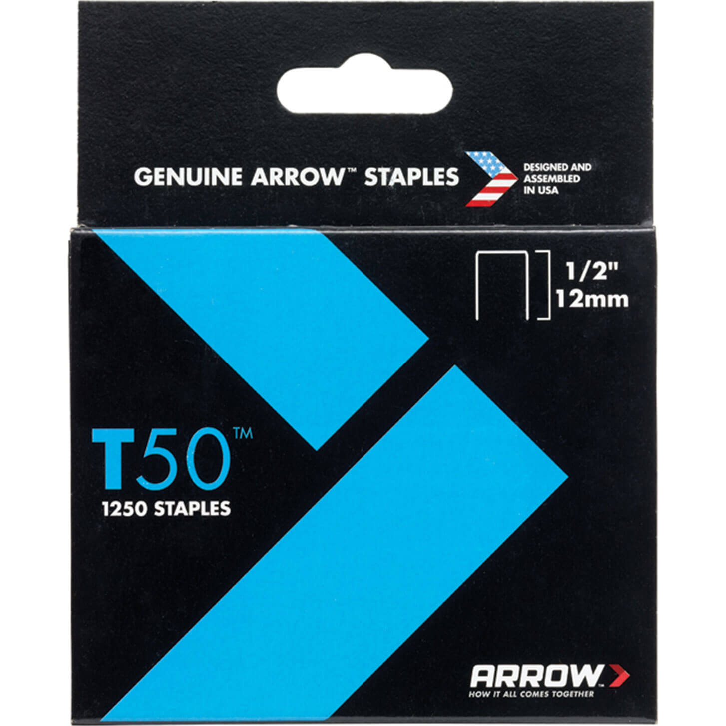 Image of Arrow T50 Staples 12mm 12 Pack of 1250