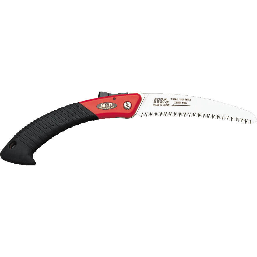 Image of ARS GR17 Folding Pruning Saw with Rubber Grip Handle and 170mm Turbocut Curved Blade Overall 377mm Long