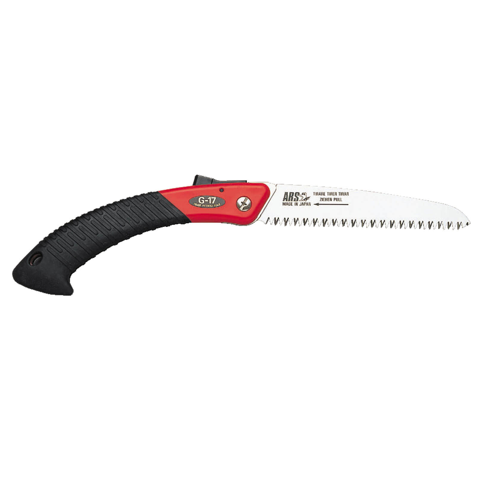 Image of ARS G17 Folding Pruning Saw with Rubber Grip Handle and 170mm Turbocut Straight Blade Overall 379mm Long