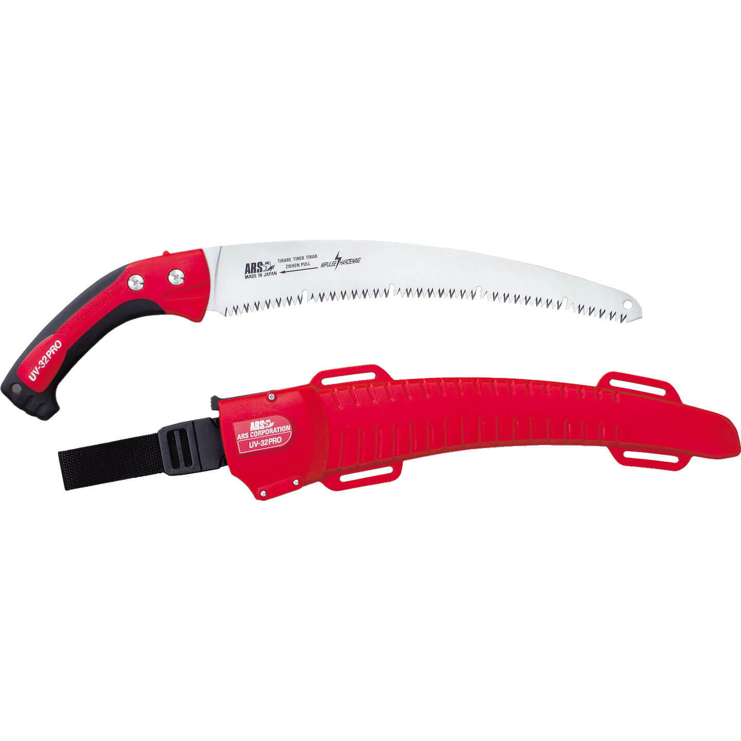 Image of ARS UV32PRO Pruning Saw with Sheath and 320mm Super Turbocut Curved Blade Overall 480mm Long