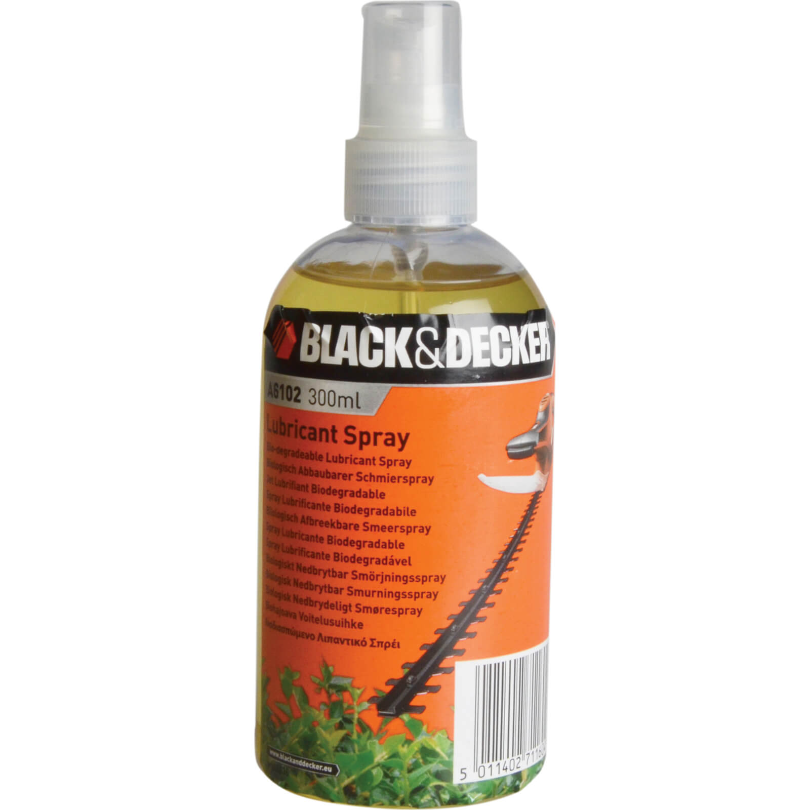 Image of Black and Decker 300ml Oil Lubricant Spray for All Hedge Trimmers