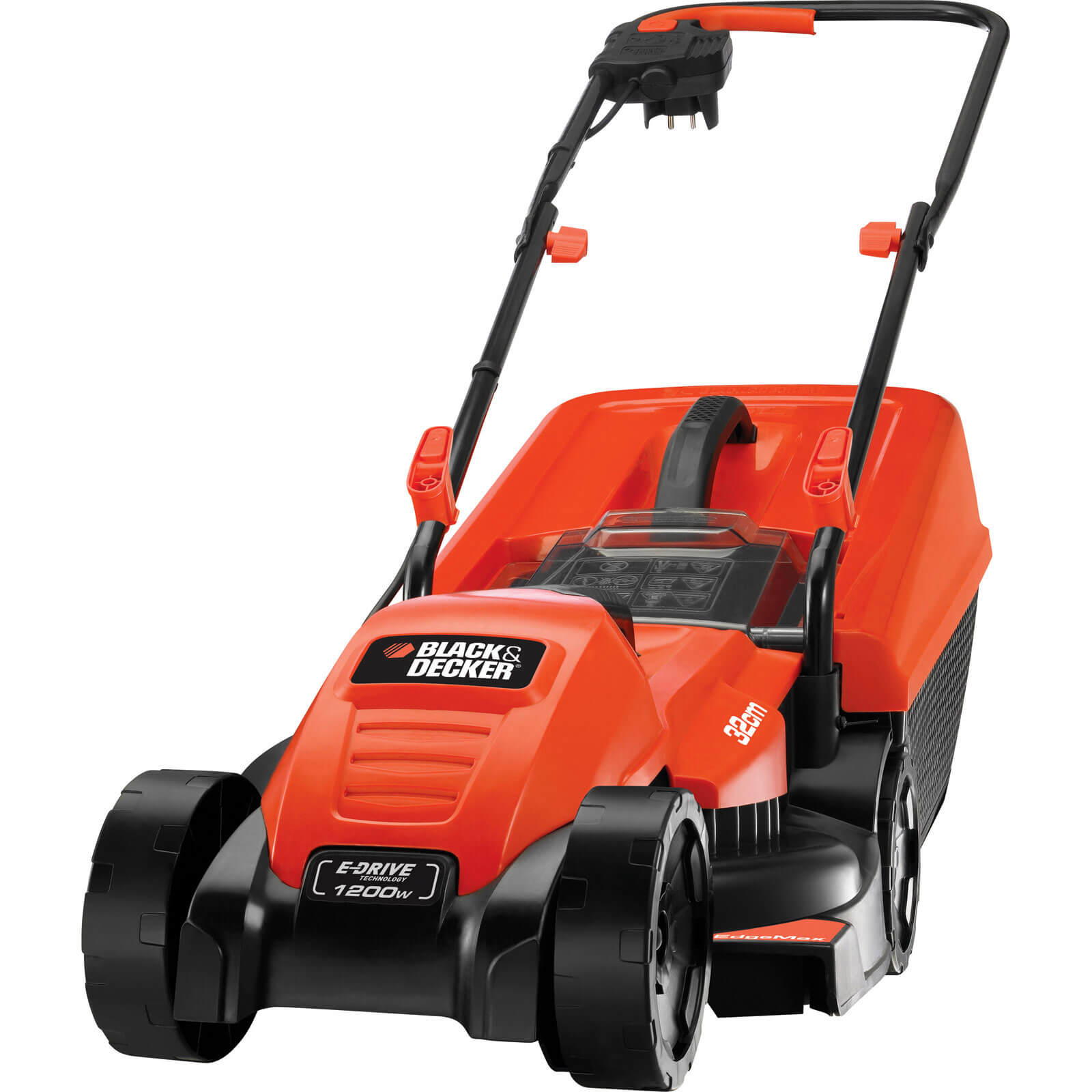 Image of Black and Decker EMAX32S Electric Rotary Lawnmower 320mm Cut 1200w 240v