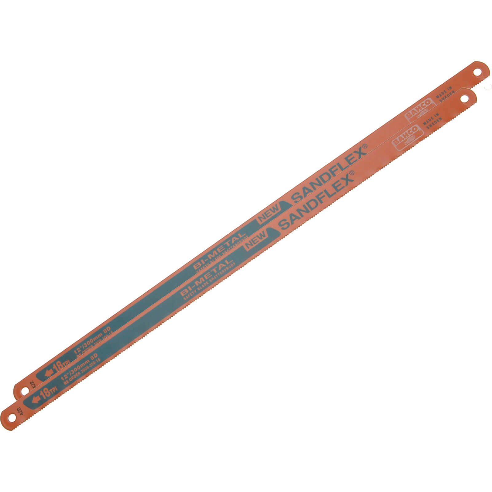 Image of Bahco Sandflex Hacksaw Blades 12 x 18tpi Pack 2