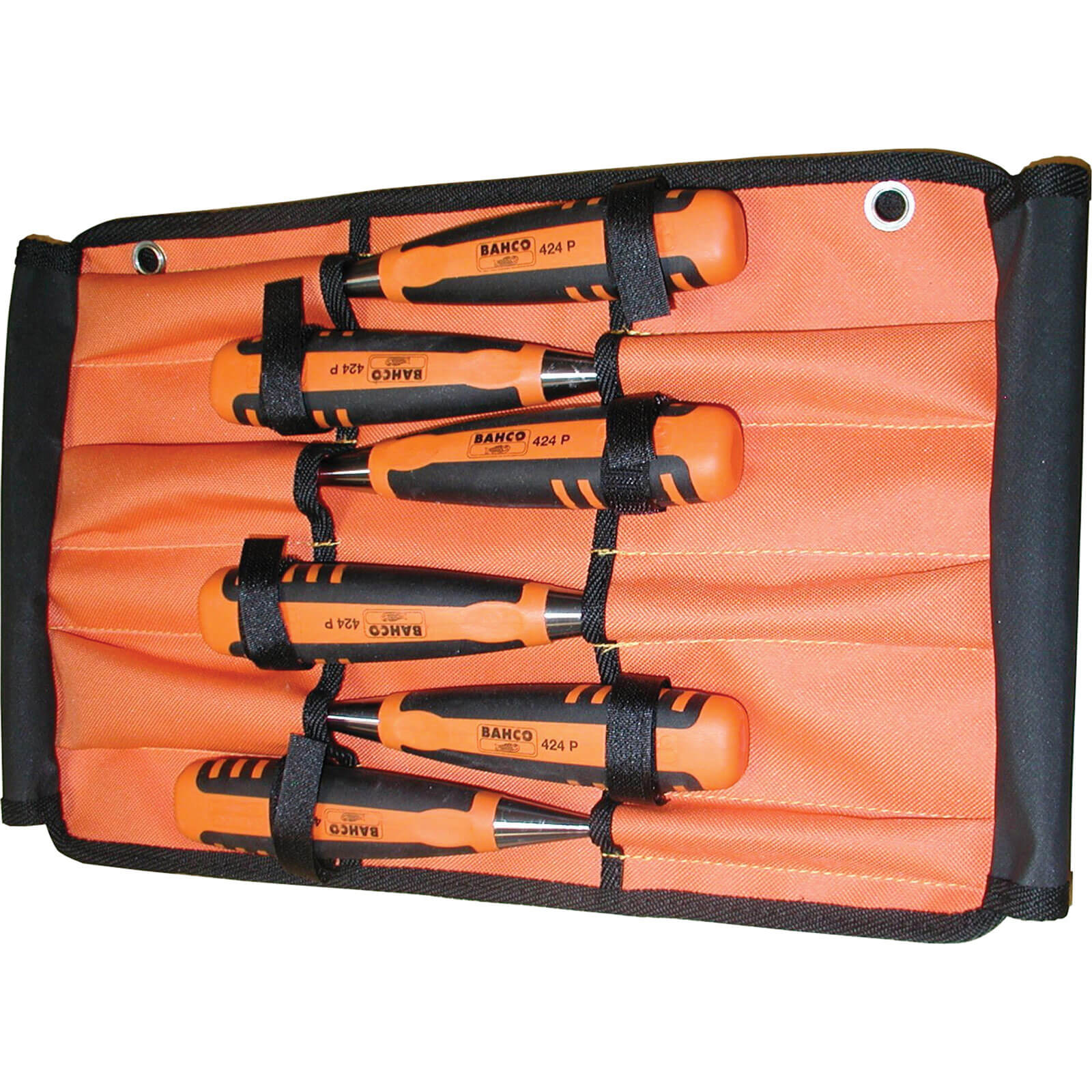 Image of Bahco 6 Piece Bevel Edge Chisel Set in Roll