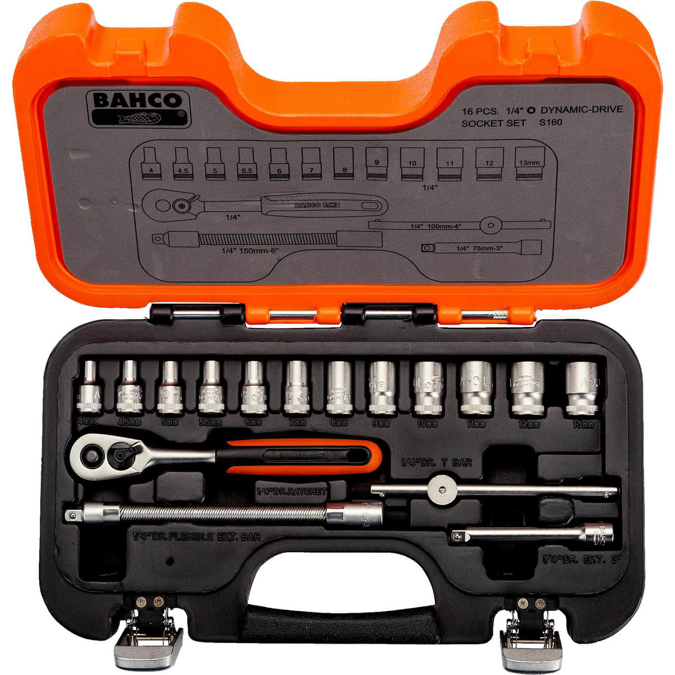 Image of Bahco S160 16 Piece 14 Drive Socket Set