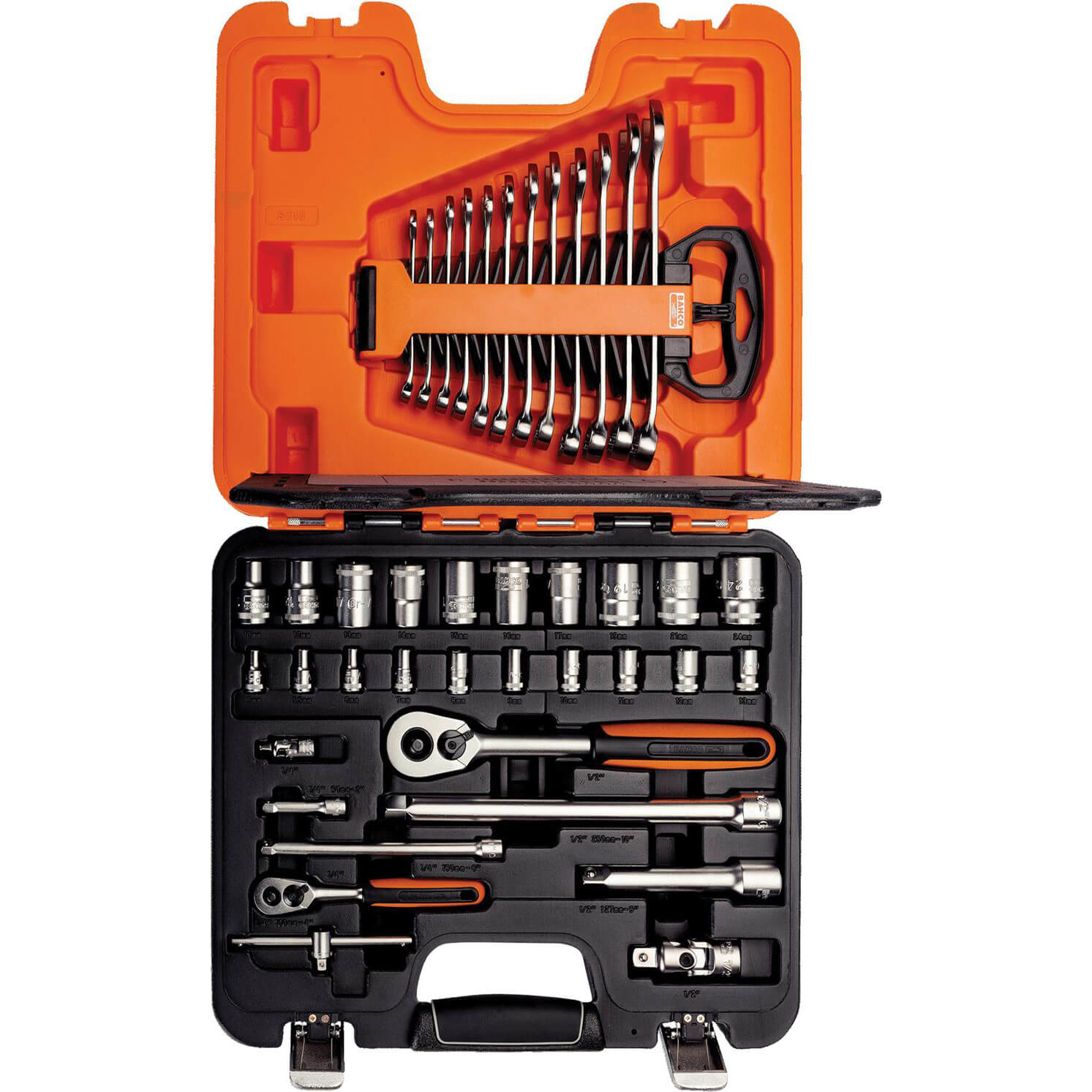 Image of Bahco 41 Piece Combination 14 and 12 Drive Socket and Spanner Set Metric