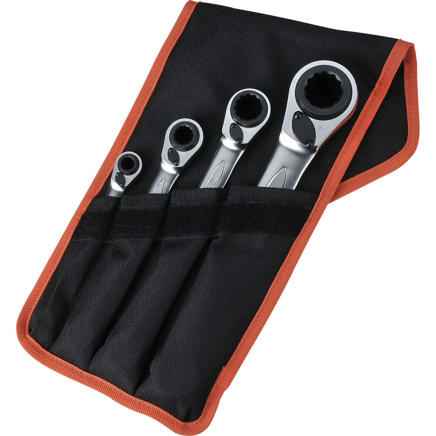 Image of Bahco 4 Piece Reversible Ratchet Spanner Set 8 27mm