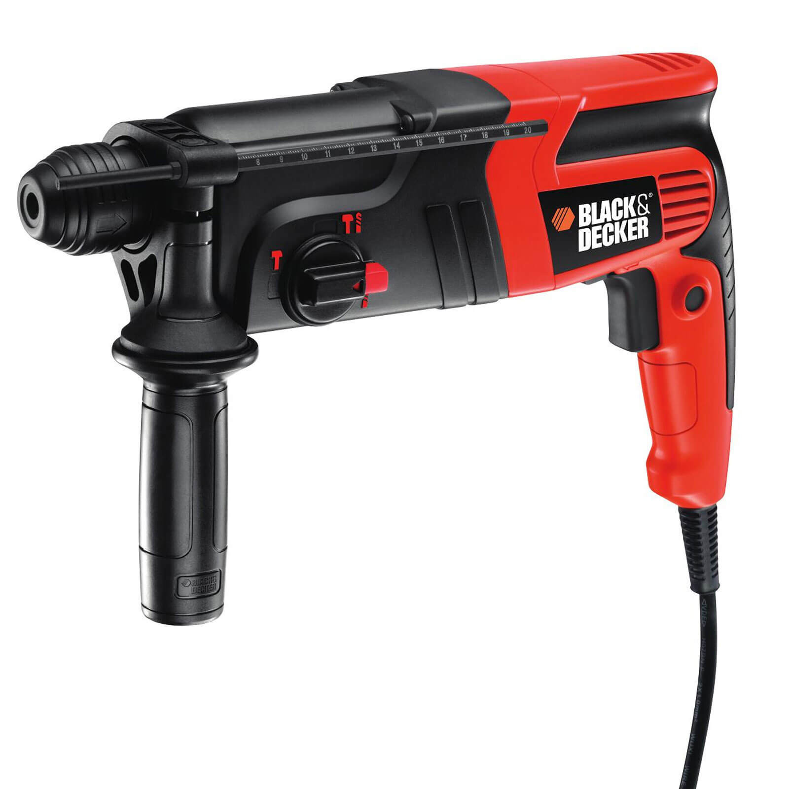 Image of Black and Decker KD860KA Electric SDS Plus Hammer Drill 600w 240v in Kitbox with 3 Drill Bits