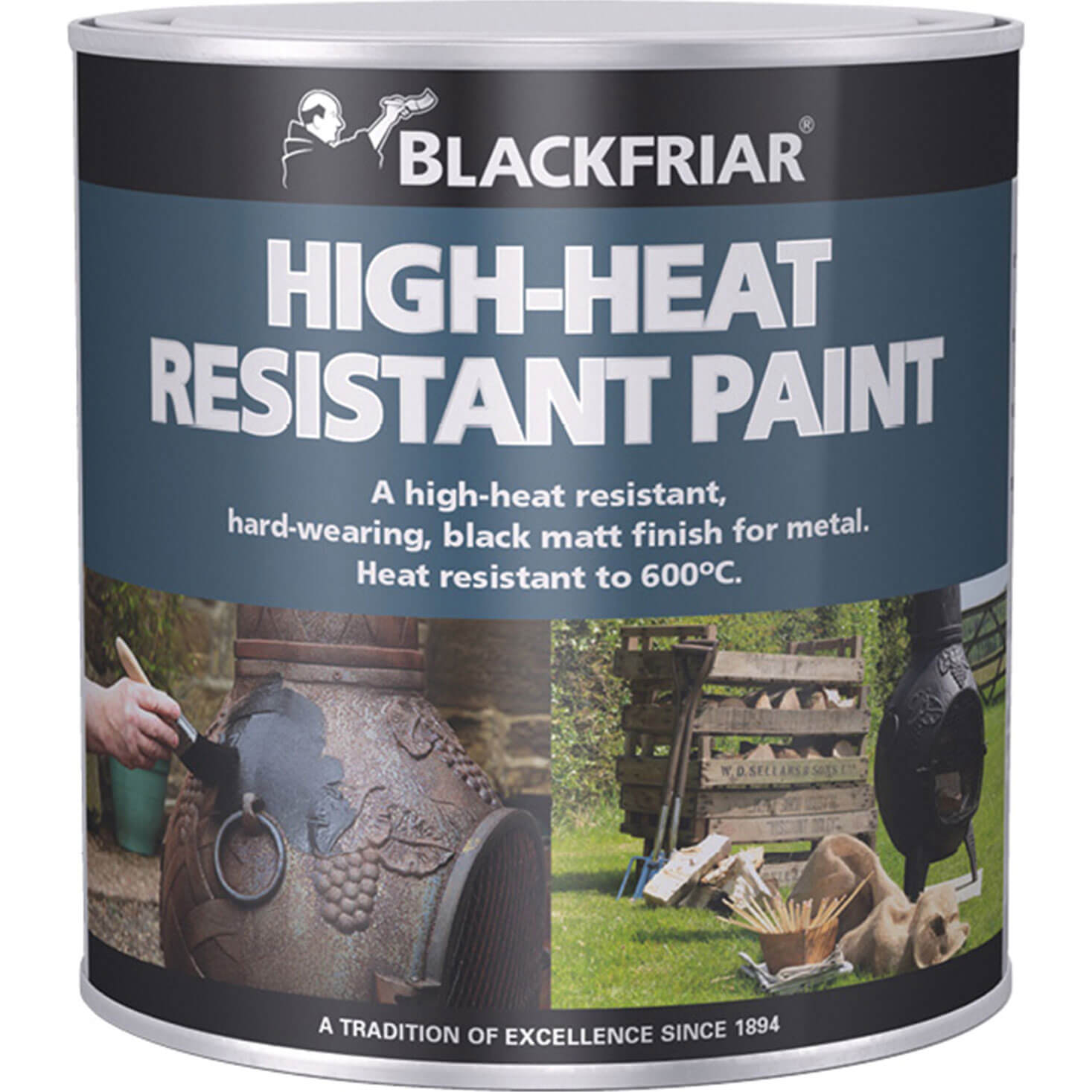 Image of Blackfriar Heat Resistant Paint Black 500ml