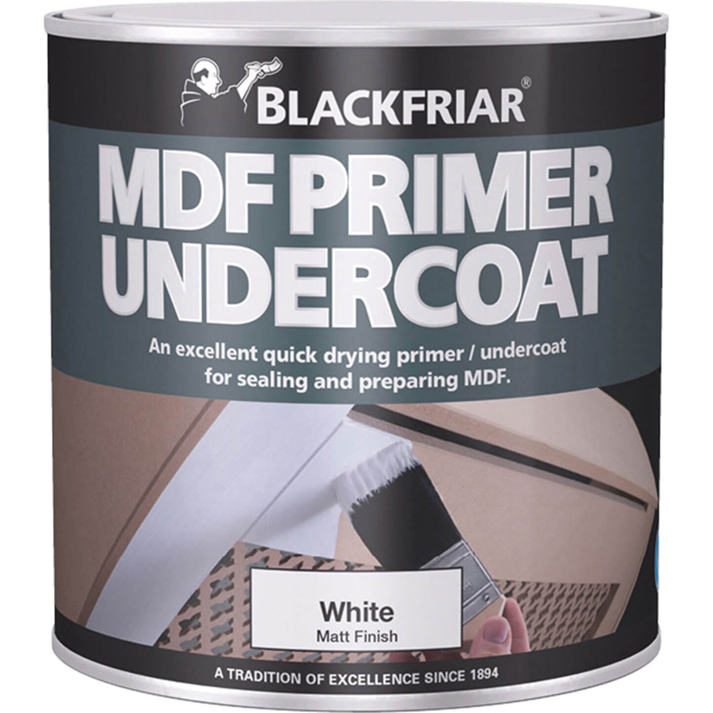 Image of Blackfriar Quick Drying MDF Acrylic Primer Undercoat 1 Litre