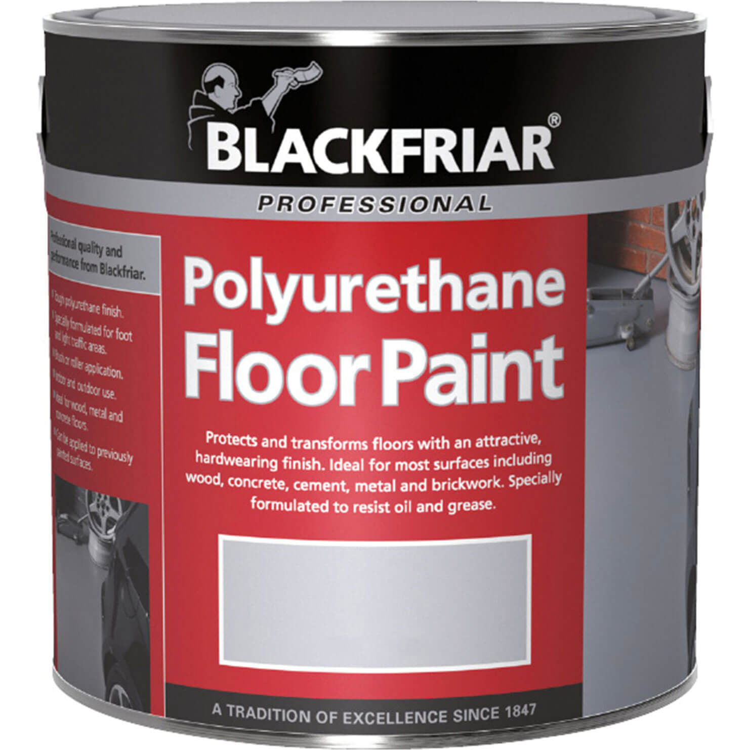 Image of Blackfriar Professional Polyurethane Floor Paint Tile Red 250ml