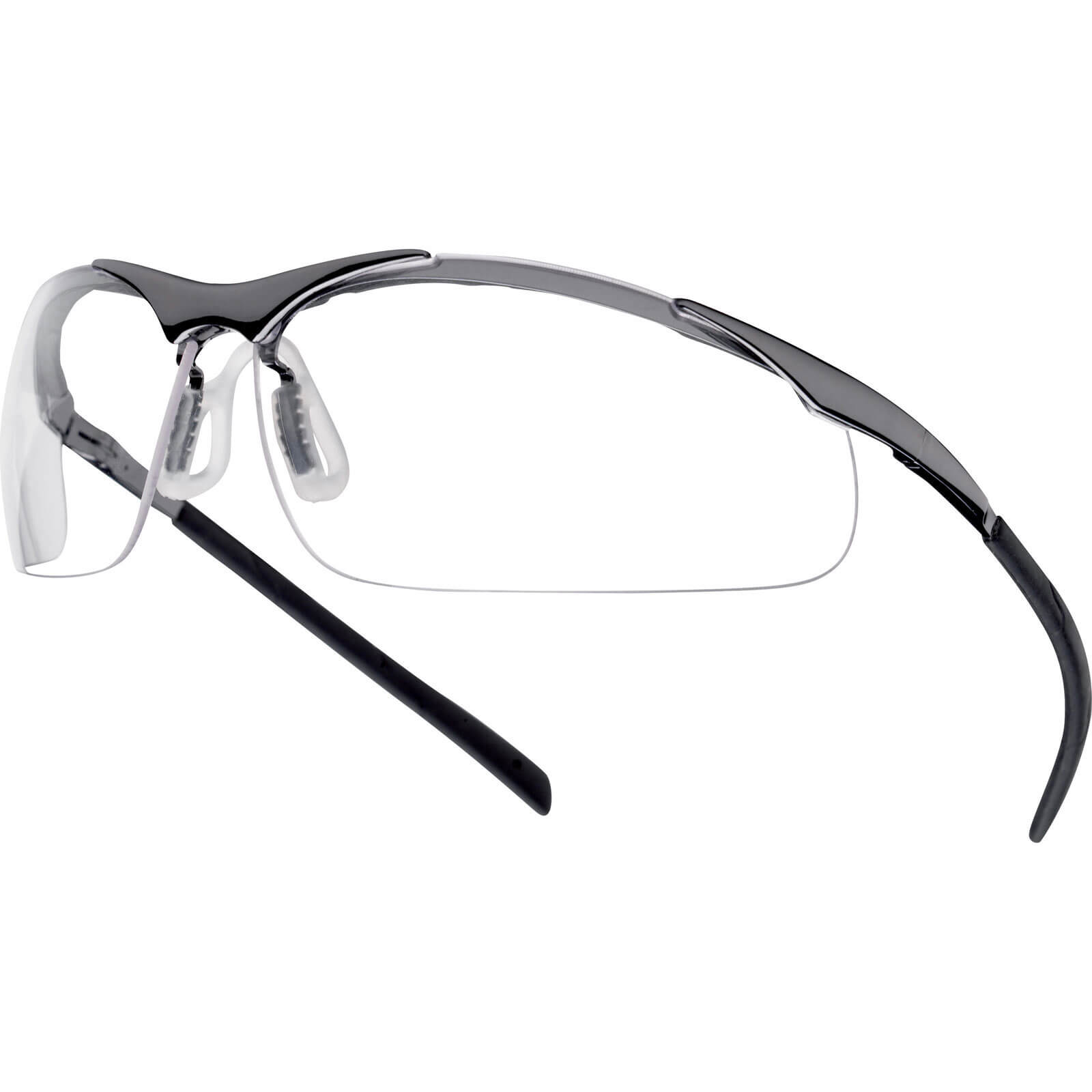 Image of Bolle Contour CONTMPSI Anti Scratch and Anti Fog Metal Frame Clear Safety Glasses